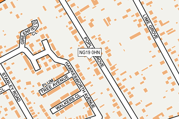 NG19 0HN map - OS OpenMap – Local (Ordnance Survey) NG19 0HN map - OS OpenMap – Local (Ordnance Survey)