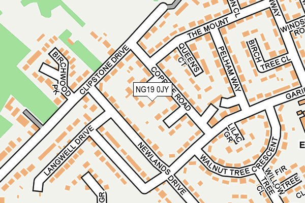 NG19 0JY map - OS OpenMap – Local (Ordnance Survey) NG19 0JY map - OS OpenMap – Local (Ordnance Survey)