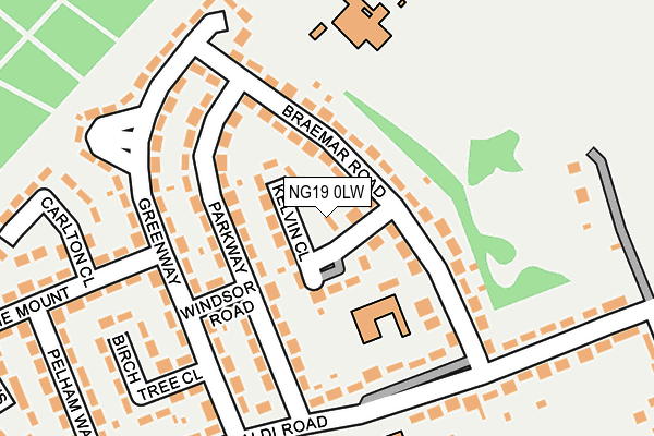 NG19 0LW map - OS OpenMap – Local (Ordnance Survey) NG19 0LW map - OS OpenMap – Local (Ordnance Survey)