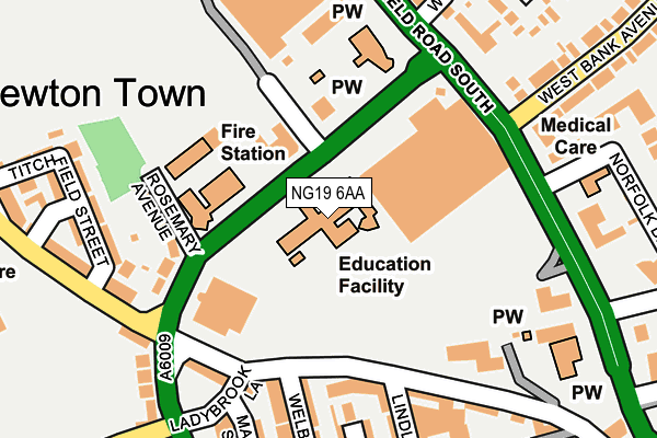 NG19 6AA map - OS OpenMap – Local (Ordnance Survey) NG19 6AA map - OS OpenMap – Local (Ordnance Survey)