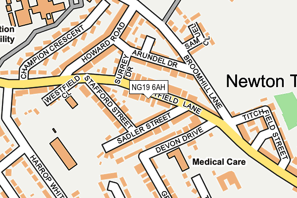 NG19 6AH map - OS OpenMap – Local (Ordnance Survey) NG19 6AH map - OS OpenMap – Local (Ordnance Survey)