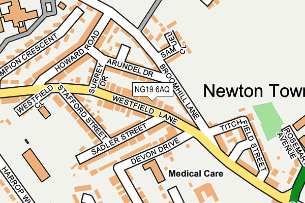 NG19 6AQ map - OS OpenMap – Local (Ordnance Survey)
