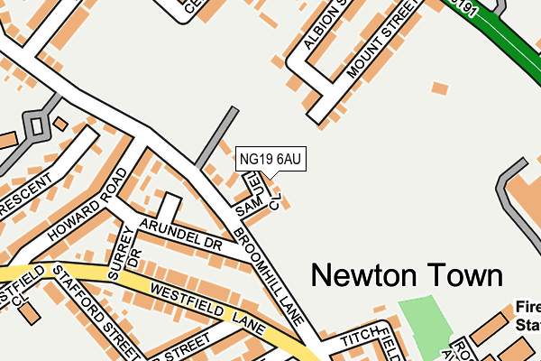 NG19 6AU map - OS OpenMap – Local (Ordnance Survey) NG19 6AU map - OS OpenMap – Local (Ordnance Survey)
