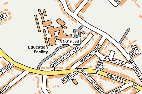 NG19 6BB map - OS OpenMap – Local (Ordnance Survey) NG19 6BB map - OS OpenMap – Local (Ordnance Survey)