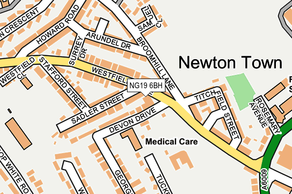 NG19 6BH map - OS OpenMap – Local (Ordnance Survey) NG19 6BH map - OS OpenMap – Local (Ordnance Survey)