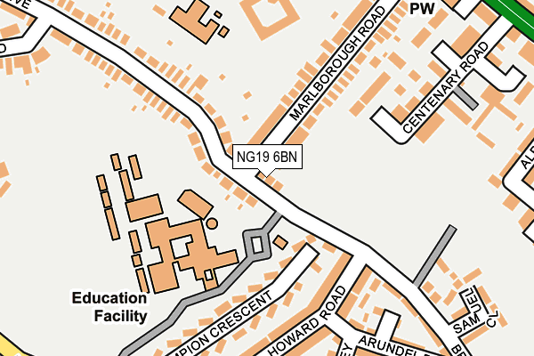 NG19 6BN map - OS OpenMap – Local (Ordnance Survey) NG19 6BN map - OS OpenMap – Local (Ordnance Survey)