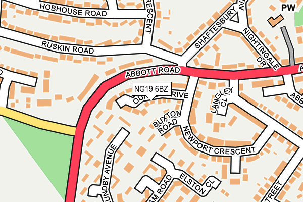 NG19 6BZ map - OS OpenMap – Local (Ordnance Survey) NG19 6BZ map - OS OpenMap – Local (Ordnance Survey)