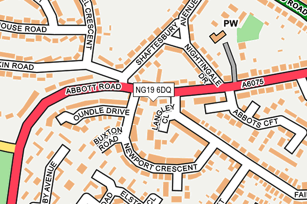 NG19 6DQ map - OS OpenMap – Local (Ordnance Survey) NG19 6DQ map - OS OpenMap – Local (Ordnance Survey)