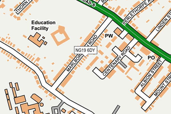 NG19 6DY map - OS OpenMap – Local (Ordnance Survey) NG19 6DY map - OS OpenMap – Local (Ordnance Survey)