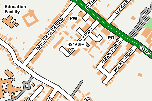 NG19 6FA map - OS OpenMap – Local (Ordnance Survey) NG19 6FA map - OS OpenMap – Local (Ordnance Survey)