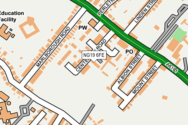 NG19 6FE map - OS OpenMap – Local (Ordnance Survey) NG19 6FE map - OS OpenMap – Local (Ordnance Survey)