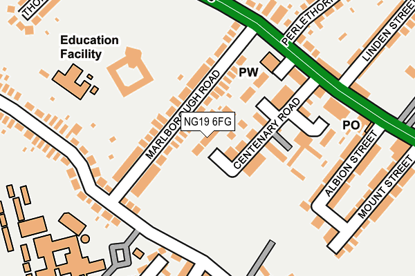 NG19 6FG map - OS OpenMap – Local (Ordnance Survey) NG19 6FG map - OS OpenMap – Local (Ordnance Survey)