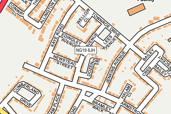NG19 6JH map - OS OpenMap – Local (Ordnance Survey) NG19 6JH map - OS OpenMap – Local (Ordnance Survey)