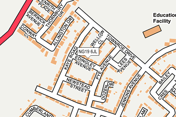 NG19 6JL map - OS OpenMap – Local (Ordnance Survey) NG19 6JL map - OS OpenMap – Local (Ordnance Survey)