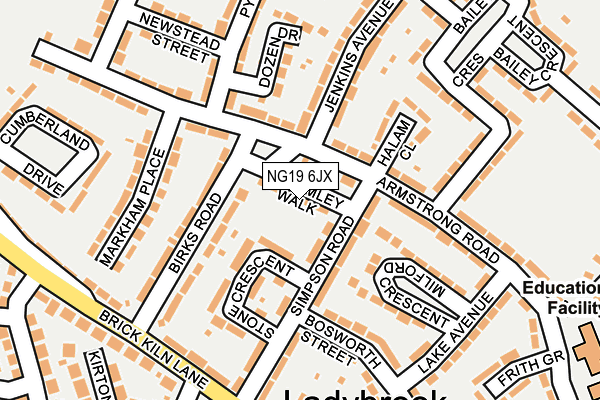 NG19 6JX map - OS OpenMap – Local (Ordnance Survey) NG19 6JX map - OS OpenMap – Local (Ordnance Survey)