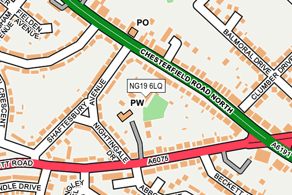 NG19 6LQ map - OS OpenMap – Local (Ordnance Survey) NG19 6LQ map - OS OpenMap – Local (Ordnance Survey)