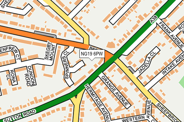 NG19 6PW map - OS OpenMap – Local (Ordnance Survey) NG19 6PW map - OS OpenMap – Local (Ordnance Survey)