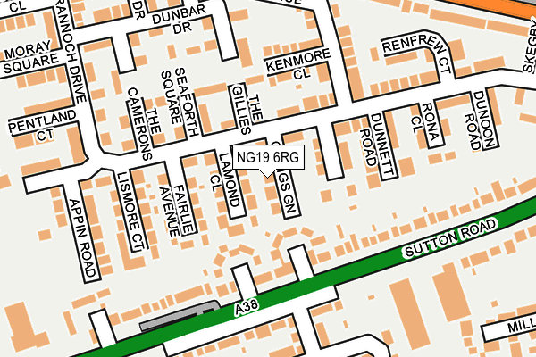 NG19 6RG map - OS OpenMap – Local (Ordnance Survey) NG19 6RG map - OS OpenMap – Local (Ordnance Survey)