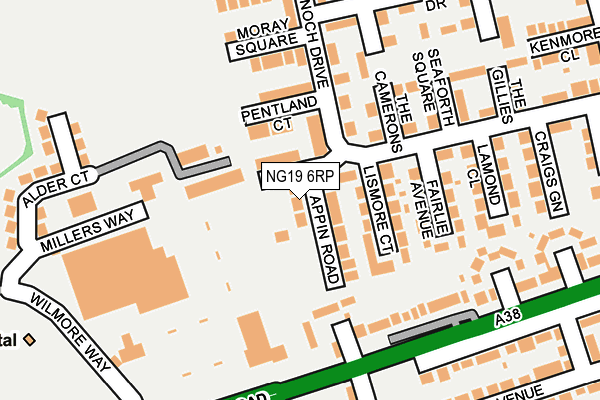 NG19 6RP map - OS OpenMap – Local (Ordnance Survey) NG19 6RP map - OS OpenMap – Local (Ordnance Survey)