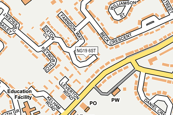 NG19 6ST map - OS OpenMap – Local (Ordnance Survey) NG19 6ST map - OS OpenMap – Local (Ordnance Survey)