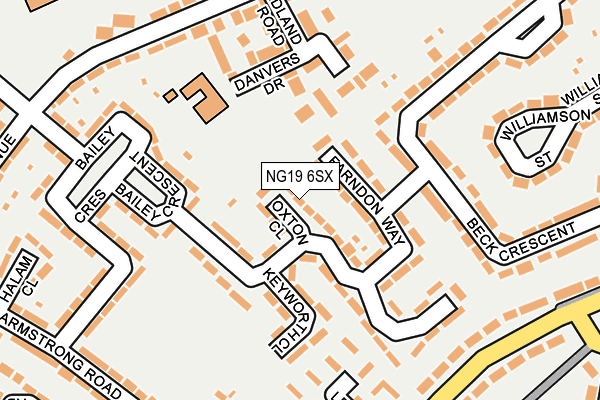 NG19 6SX map - OS OpenMap – Local (Ordnance Survey) NG19 6SX map - OS OpenMap – Local (Ordnance Survey)