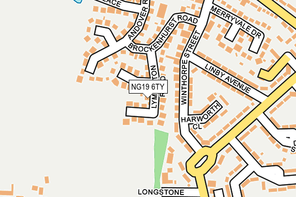 NG19 6TY map - OS OpenMap – Local (Ordnance Survey) NG19 6TY map - OS OpenMap – Local (Ordnance Survey)
