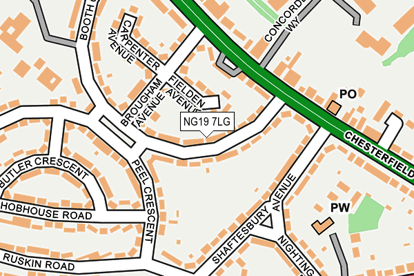 NG19 7LG map - OS OpenMap – Local (Ordnance Survey) NG19 7LG map - OS OpenMap – Local (Ordnance Survey)