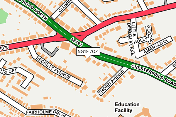 NG19 7QZ map - OS OpenMap – Local (Ordnance Survey) NG19 7QZ map - OS OpenMap – Local (Ordnance Survey)