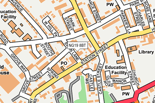 NG19 8BT map - OS OpenMap – Local (Ordnance Survey) NG19 8BT map - OS OpenMap – Local (Ordnance Survey)