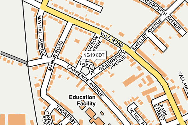 NG19 8DT map - OS OpenMap – Local (Ordnance Survey) NG19 8DT map - OS OpenMap – Local (Ordnance Survey)