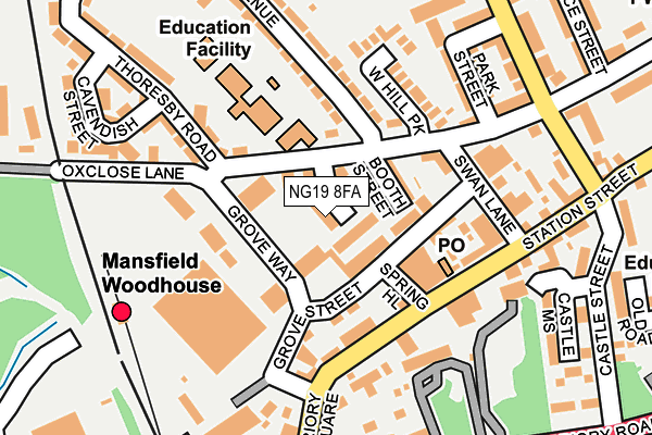 NG19 8FA map - OS OpenMap – Local (Ordnance Survey) NG19 8FA map - OS OpenMap – Local (Ordnance Survey)