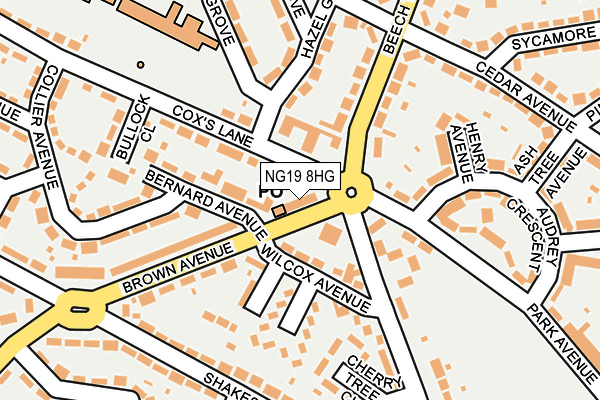 NG19 8HG map - OS OpenMap – Local (Ordnance Survey) NG19 8HG map - OS OpenMap – Local (Ordnance Survey)