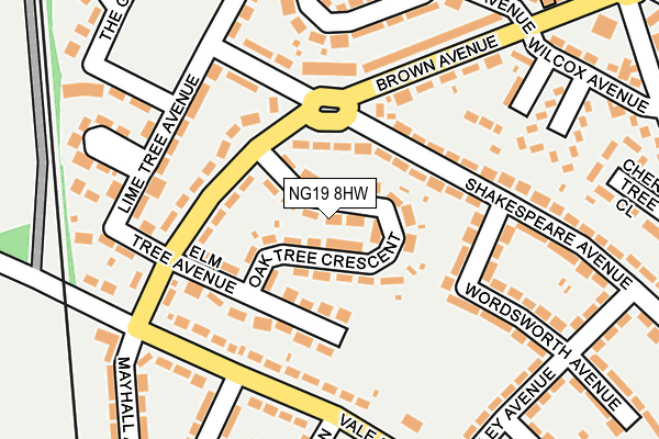 NG19 8HW map - OS OpenMap – Local (Ordnance Survey) NG19 8HW map - OS OpenMap – Local (Ordnance Survey)