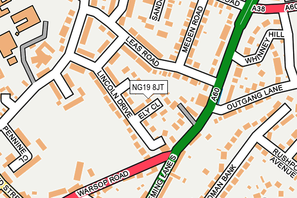 NG19 8JT map - OS OpenMap – Local (Ordnance Survey) NG19 8JT map - OS OpenMap – Local (Ordnance Survey)