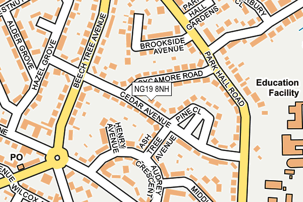 NG19 8NH map - OS OpenMap – Local (Ordnance Survey) NG19 8NH map - OS OpenMap – Local (Ordnance Survey)