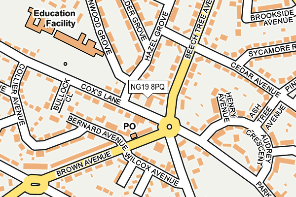 NG19 8PQ map - OS OpenMap – Local (Ordnance Survey) NG19 8PQ map - OS OpenMap – Local (Ordnance Survey)