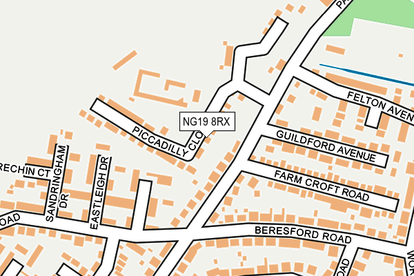 NG19 8RX map - OS OpenMap – Local (Ordnance Survey) NG19 8RX map - OS OpenMap – Local (Ordnance Survey)