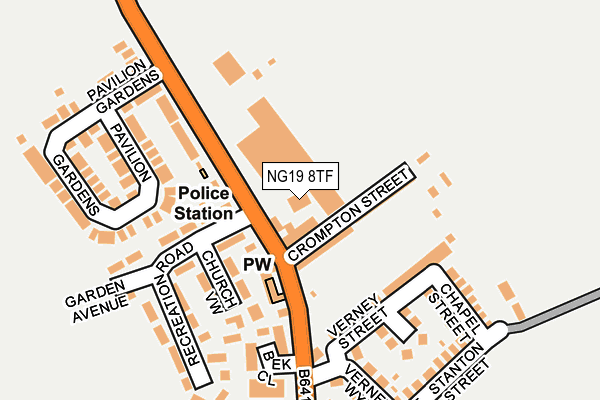 NG19 8TF map - OS OpenMap – Local (Ordnance Survey) NG19 8TF map - OS OpenMap – Local (Ordnance Survey)