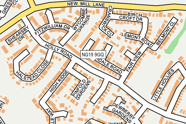 NG19 9GQ map - OS OpenMap – Local (Ordnance Survey) NG19 9GQ map - OS OpenMap – Local (Ordnance Survey)