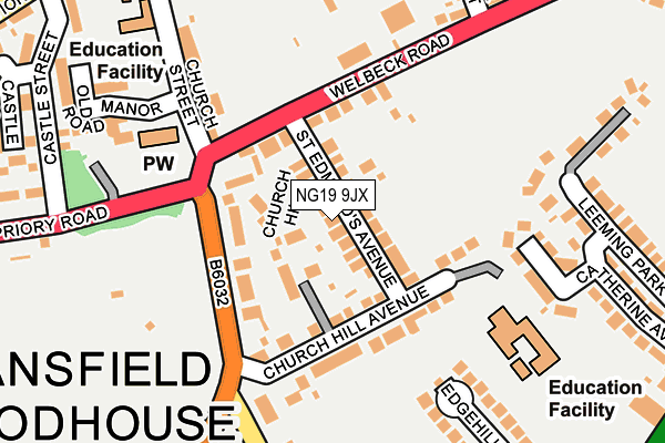 NG19 9JX map - OS OpenMap – Local (Ordnance Survey) NG19 9JX map - OS OpenMap – Local (Ordnance Survey)
