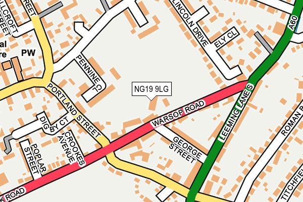 NG19 9LG map - OS OpenMap – Local (Ordnance Survey) NG19 9LG map - OS OpenMap – Local (Ordnance Survey)