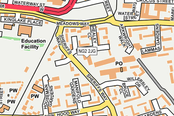 NG2 2JG map - OS OpenMap – Local (Ordnance Survey) NG2 2JG map - OS OpenMap – Local (Ordnance Survey)