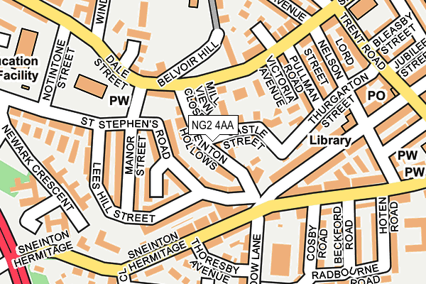 NG2 4AA map - OS OpenMap – Local (Ordnance Survey) NG2 4AA map - OS OpenMap – Local (Ordnance Survey)