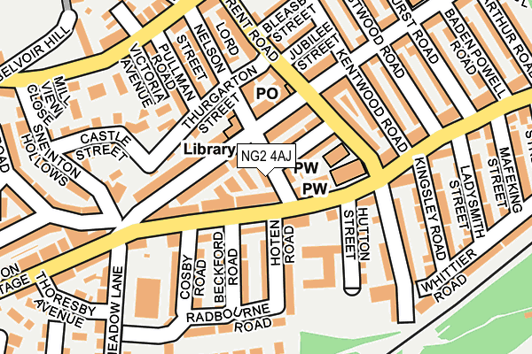 NG2 4AJ map - OS OpenMap – Local (Ordnance Survey) NG2 4AJ map - OS OpenMap – Local (Ordnance Survey)