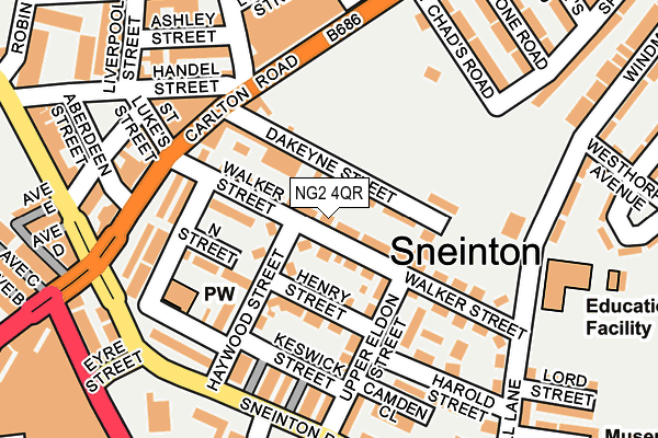 NG2 4QR map - OS OpenMap – Local (Ordnance Survey) NG2 4QR map - OS OpenMap – Local (Ordnance Survey)