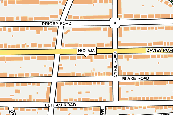 NG2 5JA map - OS OpenMap – Local (Ordnance Survey) NG2 5JA map - OS OpenMap – Local (Ordnance Survey)
