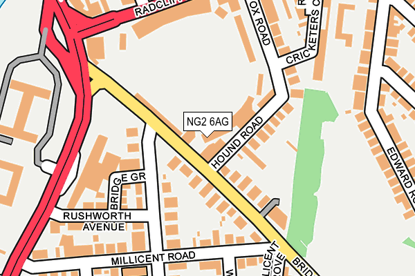 NG2 6AG map - OS OpenMap – Local (Ordnance Survey) NG2 6AG map - OS OpenMap – Local (Ordnance Survey)
