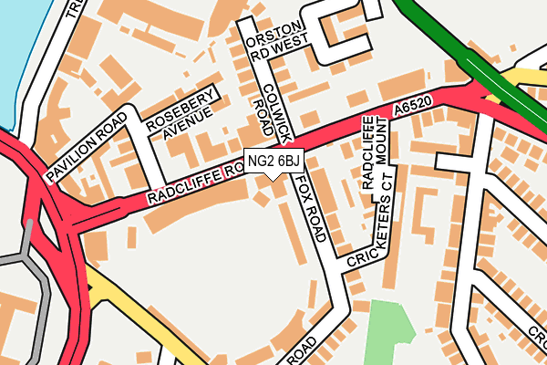 NG2 6BJ map - OS OpenMap – Local (Ordnance Survey) NG2 6BJ map - OS OpenMap – Local (Ordnance Survey)