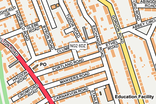 NG2 6DZ map - OS OpenMap – Local (Ordnance Survey) NG2 6DZ map - OS OpenMap – Local (Ordnance Survey)