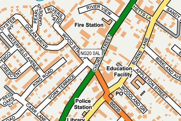 NG20 0AL map - OS OpenMap – Local (Ordnance Survey)